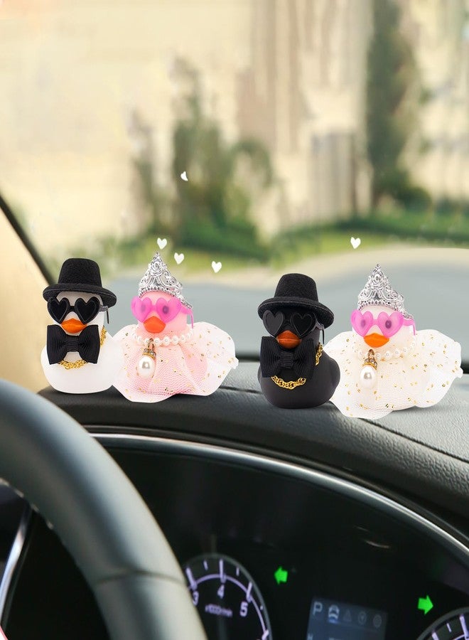 wonuu Pair Set of 2 Colorful Wedding Rubber Ducks, Bride Groom Duckies Marriage Rubber Duck Mini Couple Ducky for Ceremony Gift Souvenir Marry Blessings Elegant Heartwarming Present, Black&White - Image 5